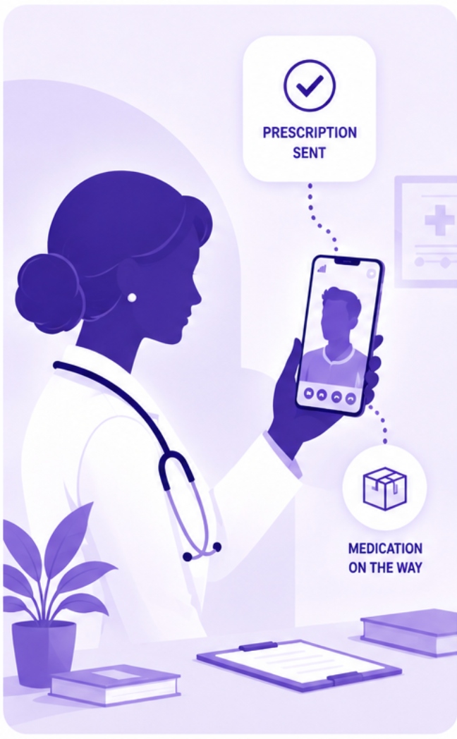 Video consultation between a patient and a licensed provider
